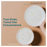 Nook Theory 4 Pack Reusable Bamboo Plates - Non-Toxic Toddler and Kids Plate, Dishwasher Safe, Not Microwavable Dinnerware (Celebration 8)