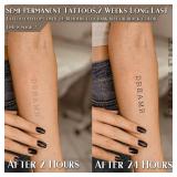 CHARLENT English Letters Semi-Permanent Tattoos for Adult - 2 Weeks Long Last Letters Fake Tattoos for Women Men Finger Neck Body/Fades Naturally/No Reflection/Waterproof,DIY Letters Stickers