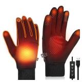 BicycleStore USB Heated Gloves, Warm Winter Heated Gloves with 3 Adjustable Temperature Non-Slip Electric Touchscreen Hand Warmers Work Fleecing Glove Unisex Washable for Men Women Outdoor Indoor