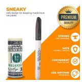 Fake Pen Diversion Safe Marker (4 Pack) - Realistic Pen Diversion Safe - Hidden Secret Compartment Decoy Permanent Marker - Hide And Store Money Waterproof Storage Cash Holder Container Lock