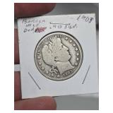 1903 Barber silver half dollar