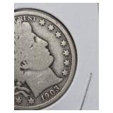 1903 Barber silver half dollar