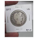 1897 Barber silver half dollar