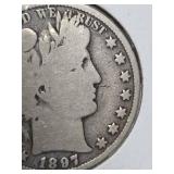 1897 Barber silver half dollar