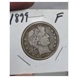 1899 Barber silver half dollar
