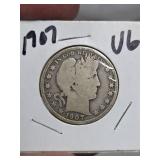 1907 Barber silver half dollar