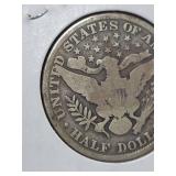 1907 Barber silver half dollar