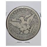1908-D Barber silver half dollar