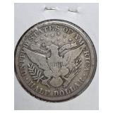 1908-O Barber silver half dollar