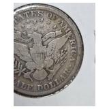1908-O Barber silver half dollar