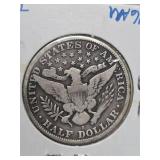 1912-S Barber silver half dollar
