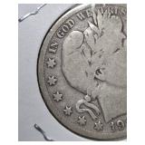 1915-D Barber silver half dollar
