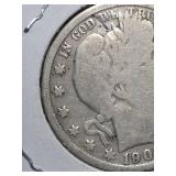 1907 Barber silver half dollar