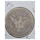 1907 Barber silver half dollar