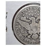 1907-D Barber silver half dollar