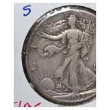 1933-S very fine Walking Liberty silver half dollar