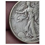 1933-S very fine Walking Liberty Silver half dollar