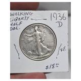 1936-D Walking Liberty Silver half dollar