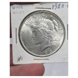 1923-P MS63 Peace silver dollar