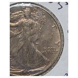 1939-D Walking Liberty silver half dollar