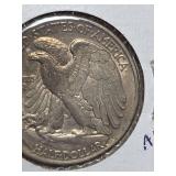 1939-D Walking Liberty silver half dollar