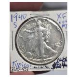 1940-S Walking Liberty silver half dollar