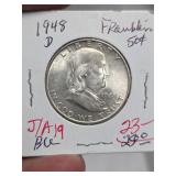 1948-D Franklin silver half dollar