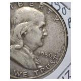 1950-P Franklin silver half dollar