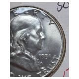 1951 Franklin silver half dollar