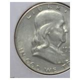1957-D Franklin silver half dollar