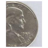 1957-D Franklin silver half dollar