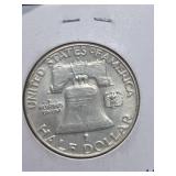 1957-D Franklin silver half dollar