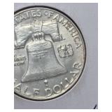 1957-D Franklin silver half dollar
