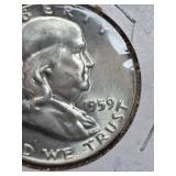 1959 MS67 Franklin silver half dollar