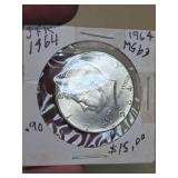 1964 MS63 JFK silver half dollar