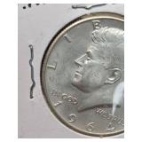 1964 Large D JFK silver half dollar