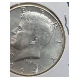 1964 Large D JFK silver half dollar