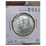 1965 JFK silver half dollar