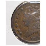 1832 very rare 1/2 cent