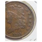 1832 very rare 1/2 cent
