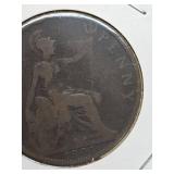 1901 G.B. U.K. Victoria one penny coin