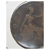1901 G.B. U.K. Victoria one penny coin