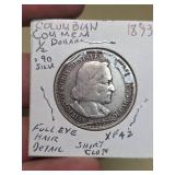 1894 Columbus silver half dollar coin