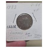1883 Error V nickle