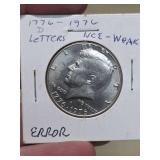 1776-1976 error Kennedy quarter