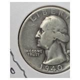 1940-D Washington silver quarter