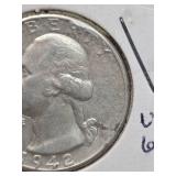 1942 Washington silver quarter