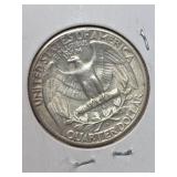 1945-D MS60 Washington silver quarter