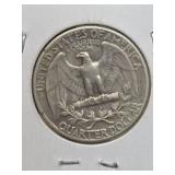 1947 Washington silver quarter