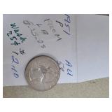 1951P AU58 Washington silver quarter